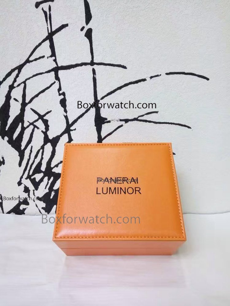 Officine Panerai Luminor Watch Box Set / Orange Leather Replica